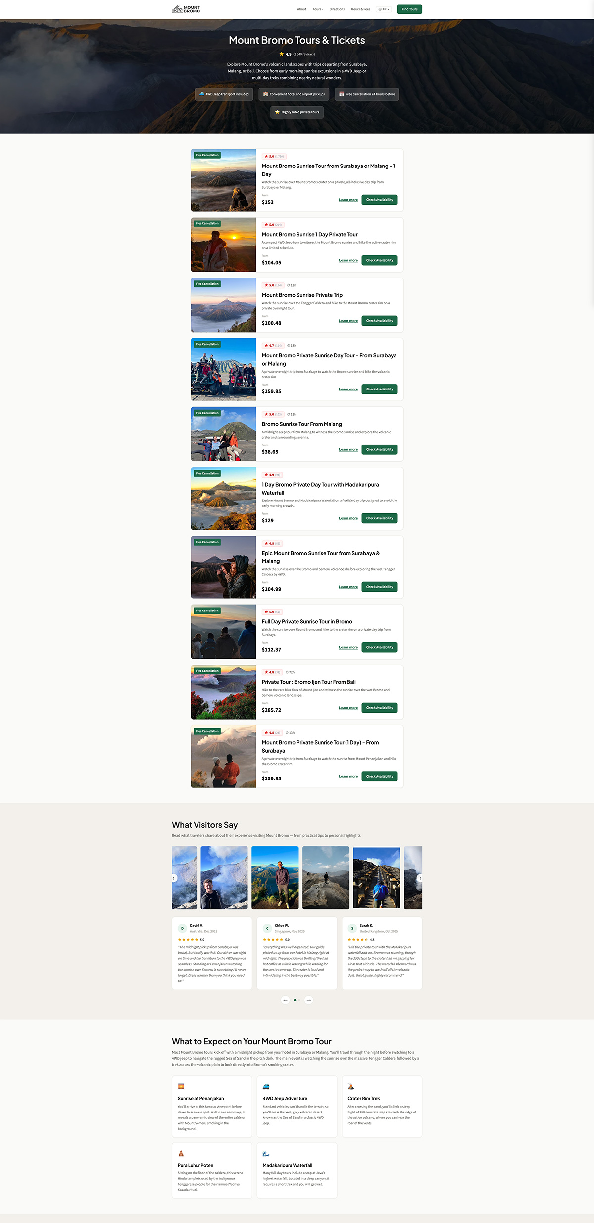 mount bromo web